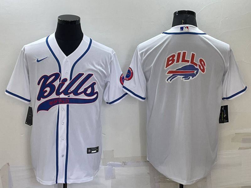 Men Buffalo Bills Blank White 2022 Nike Co branded NFL Jersey1